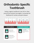 Pack 6, LiveOrals V-Cut Orthodontic Toothbrush (White) of Medium Bristles, Ergonomic Manual Toothbrush for Adults