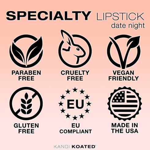 Kandi Koated Date Night Lipstick, Special Edition Creamy Matte Lip Color Burruss, Paraben-Free, Cruelty-Free Lipstick