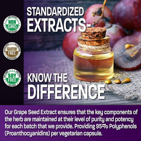 Bronson Grape Seed Extract 400 mg - Antioxidant & Immune Support, 180 Vegetarian Capsules, Non-GMO