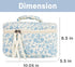 Large Travel Makeup Bag, Quilted Floral Cotton Cosmetic Organizer for Women and Girls