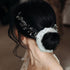 WILLBOND 10 Pcs Bridal Hair Scrunchies, Satin Bridesmaid Hair Ties for Wedding Party Favors (Dark Pink and White)