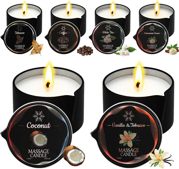 Sariiraw 6 Pack Low Temperature Massage Candle & Lotion Candle Set, Soy Wax
