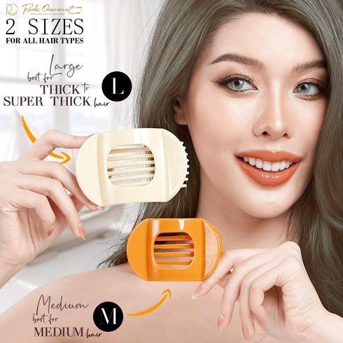 RC ROCHE ORNAMENT 6 Pcs Flat Hair Clips, Round Square French Barrettes for Thick Hair, No Slip Accessories