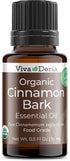 Viva Doria Organic Ceylon Cinnamon Bark Oil - 100% Pure, Natural, Undiluted Food Grade - 15 ml (0.5 Fl Oz)