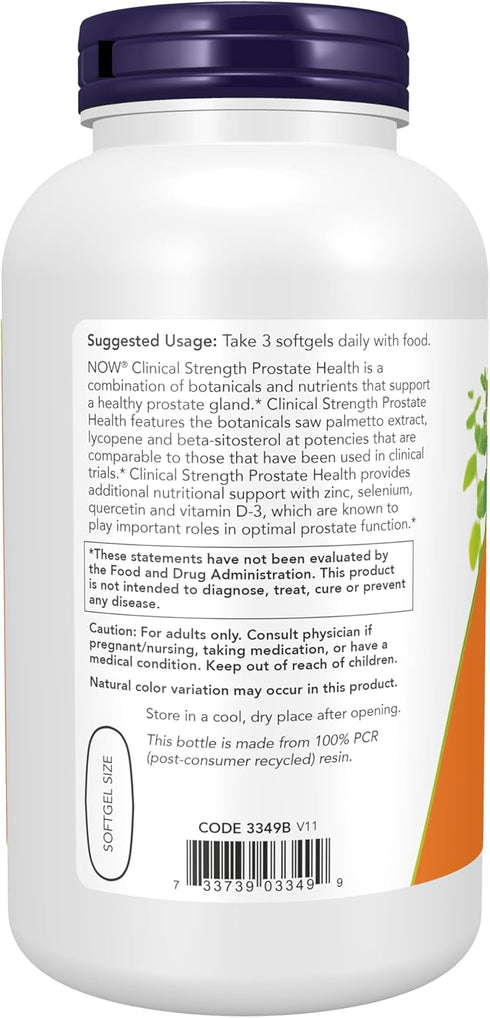 NOW Foods Prostate Health Supplements, Clinical Strength Saw Palmetto, 180 Softgels