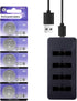 JOXIYECLTL 2430 Rechargeable Lithium-ion Battery with Charger 3V Coin Button Cell Batteries(5PCS)