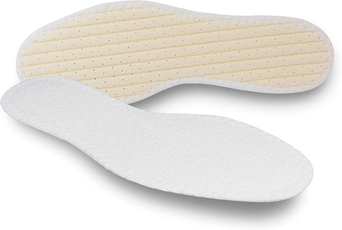 Pedag Summer Terry Cotton Sockless Insoles, Handmade in Germany, White, US Men 15/ EU 48, 1 Pair
