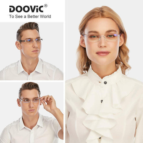DOOViC 5 Pack One-Piece Design Reading Glasses, Lightweight Comfortable Blue Light Blocking
