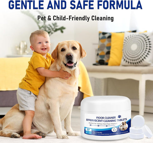 ZORAST 50PCS Floor Cleaning Solution, Pet-Safe Formula Cleaner Tablets Compatible with Tineco Vacuum Mop Floor One