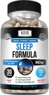 Kaya Naturals Sleep Support Formula with Melatonin, Vitamin Supplement for Sleep, Stress, and Mood Support, 30 Count