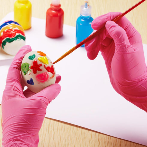 Kids Gloves Disposable, Nitrile Gloves, Latex Free Gloves, Powder Free - for Crafting, Painting, Cleaning- 100 PCS
