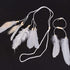 Set of 2 Women Bohemian White Peacock Feather Headband and Armband Handmade Tribal Indian Fascinator Wedding Accessories