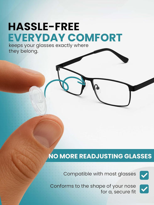 SPORTS WORLD VISION Premium Quality Glasses Nose Pads | Soft Silicone A-Shape Nose Pads, 11mm Push-in (25 Pairs)