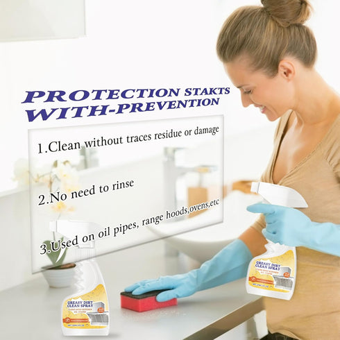 XiuFa Cleaning(2pcs) Kitchen Heavy Duty Cleaner Spray,All-Purpose Oil Stain Cleaner,Kitchen Remover Degreaser