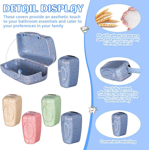 Willinglong 400 Pack Bathroom(4 Toothbrush Covers Portable Toothbrush Protector Coverings Clips Toothbrushes Caps
