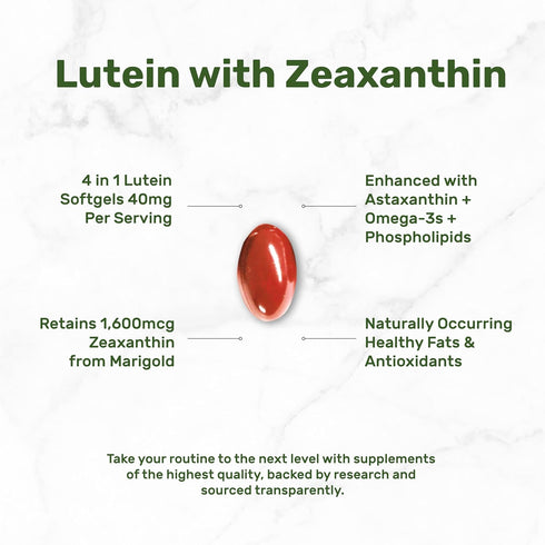 DEAL SUPPLEMENT Lutein and Zeaxanthin 40mg Per Serving - 300 Softgels, Essential Eye Vitamins & Vision Health Support