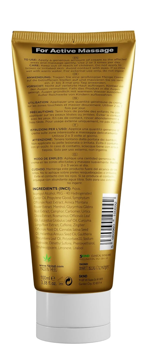 5kind Extra Strong Hemp Cream 3.4 fl oz- Hemp Cream Maximum Strength - Soothing Relief Joint Cream - Muscle Rub for Lower Back, Joints, Neck, Knees, Shoulders & Muscles - Maximum Strength Hemp Cream