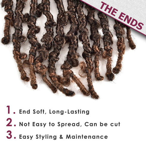 Niseyo Butterfly Locs Crochet Hair, 12 Inch, 1 Pack Pre-Looped Distressed Locs Crochet Braids (T30)