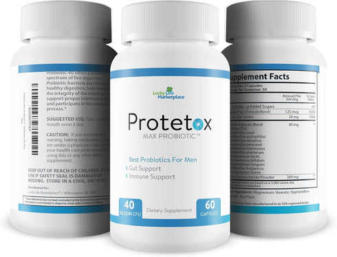 Protetox Max Probiotic - Premium Probiotic Formula, Help Reduce Gut Bloat & Support Digestive Health, Pack of 1