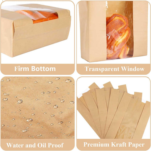UDAREIT 20 Pack Packaging (11.8x8.2x3.5inch) Large Sourdough Bread Bags for Homemade Bread Gifting Bakery Bags