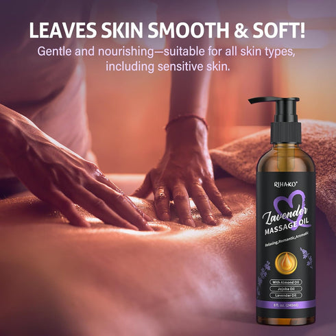 Lavender Sensual Massage Oil for CouplesRelaxing Body Massage Oil for Date Night,Smooth Glide,Deep Hydration