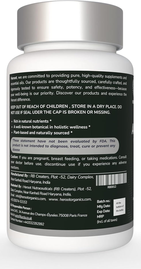 Heroot 500mg 120 Apple Cider Vinegar (ACV) Non-GMO, Gluten Free Supplement | Capsules
