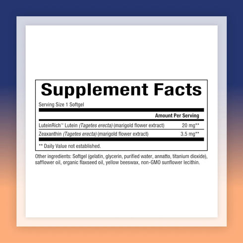 Natural Factors Lutein 20mg, 60 Soft Gels, Antioxidant for Eye Health