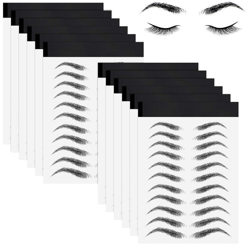 Maitys 12 Sheets 4D Hair Like Waterproof Eyebrow Tattoos, 108 Pairs Temporary Transfer Brows Decal for Women
