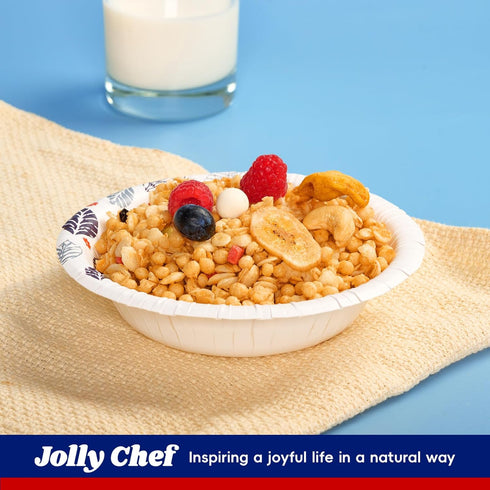 JOLLY CHEF 156 Count Paper Bowls - 12 oz Soak Proof and Cut Proof Microwave Safe Heavy Duty Disposable Bowls