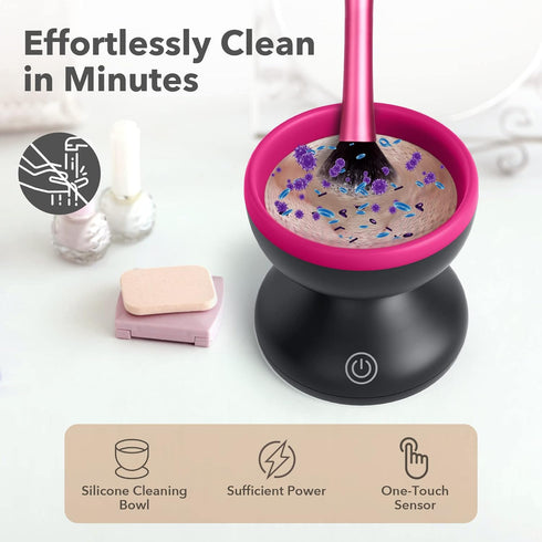 Electric Makeup Brush Cleaner Machine, Alyfini Portable Automatic USB Tool for All Size Beauty Makeup Brushes