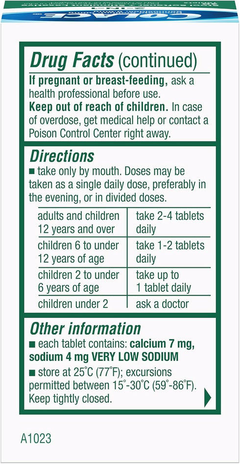 Colace 2-In-1 Stool Softener & Stimulant Laxative Tablets, 30 Count for Gentle Constipation Relief