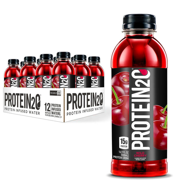 Protein2o 15g Whey Protein Isolate Infused Water, Sugar Free, Gluten Free, Wild Cherry, 16.9 Fl Oz (Pack of 12)