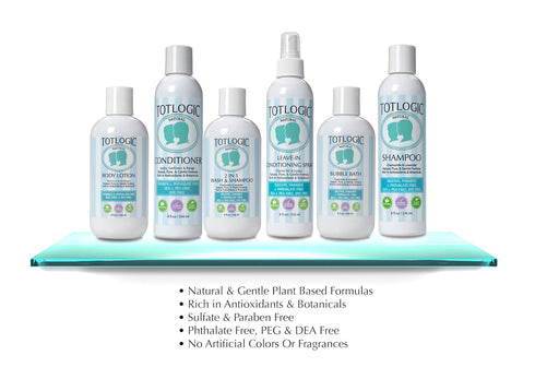 TotLogic Kids and Baby Safe Gentle Body Lotion - 8 oz Original - Plant Based Formula with Essential Oils