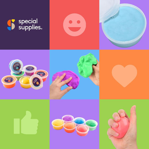 Set 6 3 Special Supplies Therapy Putty for Kids and Adults - Resistive Hand Exercise Stress Relief Therapy Putty Kit