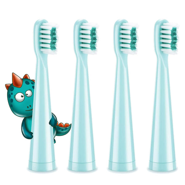 Vekkia Dragon Lord Electric Toothbrush Replacement Heads, 4 Pack, 7X More Plaque Removal, Blue