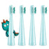 Vekkia Dragon Lord Electric Toothbrush Replacement Heads, 4 Pack, 7X More Plaque Removal, Blue