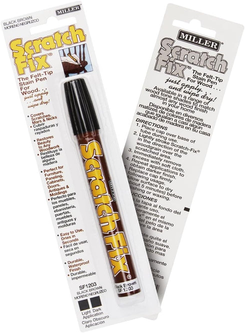 Miller SF1203 Wood Stain Scratch Fix Pen - Black Brown Wood Repair Marker
