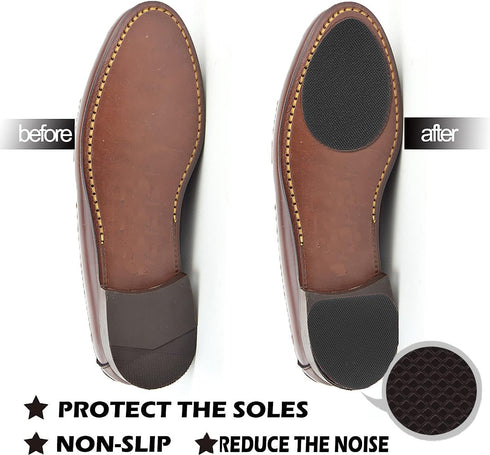 Non-Slip Shoe Pads, Adhesive Sole Protectors for High Heels, Anti-Slip Shoe Grips (Black, 4 Pairs)