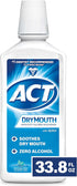 ACT Dry Mouth Anticavity Mouthwash, Zero Alcohol Fluoride, Soothing Mint, 33.8 fl. oz.