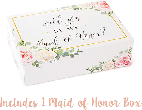 Maid of Honor Proposal Box - 1 Pack Floral Design Gift