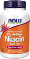NOW Supplements, Niacin (Vitamin B-3) 500 mg - Flush-Free, Double Strength, Nutritional Health, 90 Veg Capsules