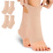 Ankle Brace Compression Sleeves Open Toe Compression Socks 8-15mmHg for Women Men, Beige L/XL