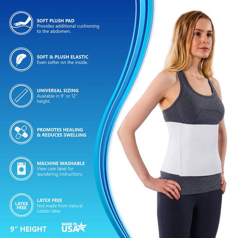 NYOrtho Abdominal Binder for Women, Soft Belly Wrap for Post-Surgery Recovery, Small 30"-45"