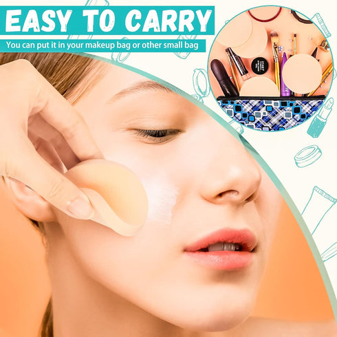 MotBach 100 PCS Nude Round Makeup Sponge, Cosmetic Foam Pad for Eye and Facial Powder Blender