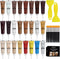 Wood Furniture Repair Kit and Filler Set of 50 with Brushes, Plastic Scraper, 24 Colors for Stains, Scratches, Tables