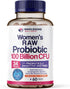 Wholesome Wellness Dr. Formulated Raw Probiotics for Women, 100 Billion CFUs Capsules with Prebiotics