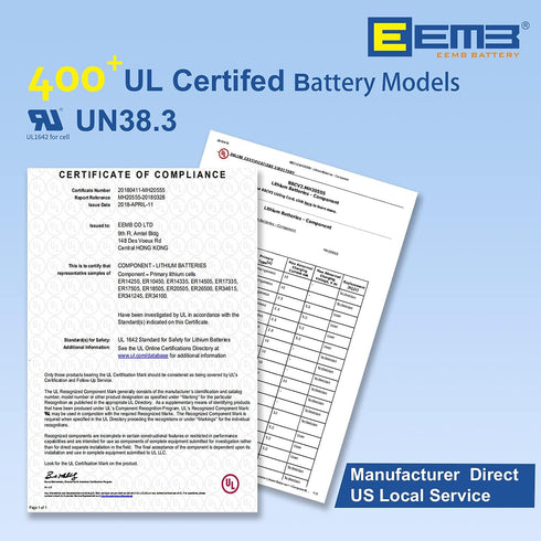 EEMB CR123A 3V Lithium Batteries 4 Pack 1700mAh with High Capacity for Flashlight, Toys, Alarm System
