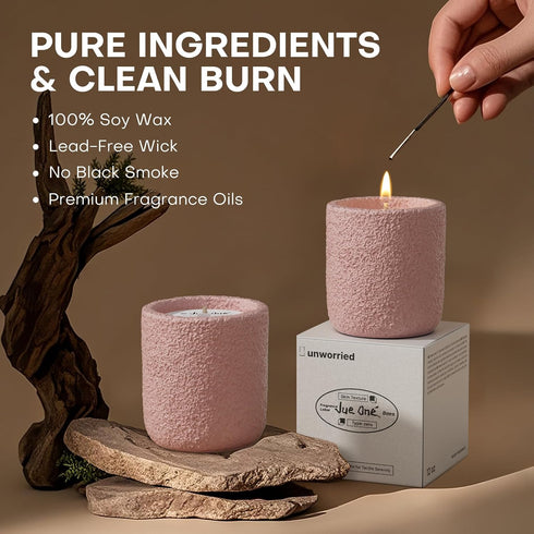 JueOne Scented Candles for Home, Natural Soy Wax Candle Gift, Non-Toxic Cement Jar Candles, Luxury Aromatherapy