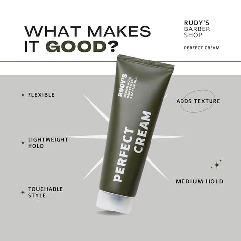 Rudy's Styling Cream, Paraben Free, For All Hair Types, Made in the USA