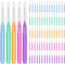 EasyHonor Braces Brush - Cleaner Interdental Toothpick Dental Flossing Head Oral Hygiene Tool (5 Colors, 75pcs)